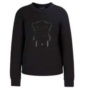EMPORIO ARMANI Luxurious Double-Jersey Sweatshirt With Manga Bear Size- XL Black